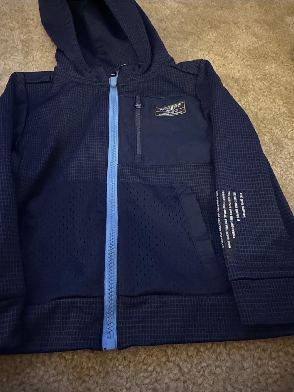 Athletic Works Navy Blue Hoodie & Pants Set with Light Blue Accents - Picture 4 of 4